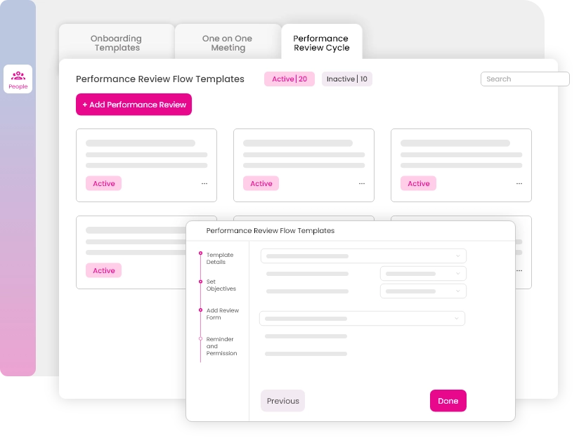 Performance review flow templates